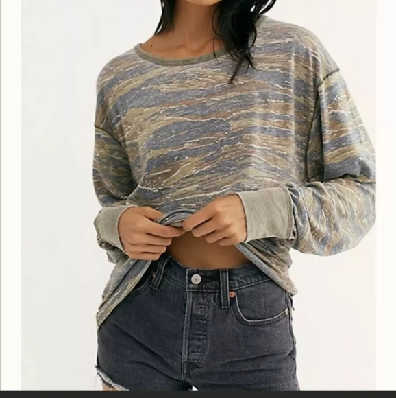Free People Tops - Free people Tiger Combo Long Sleeve Size Small
